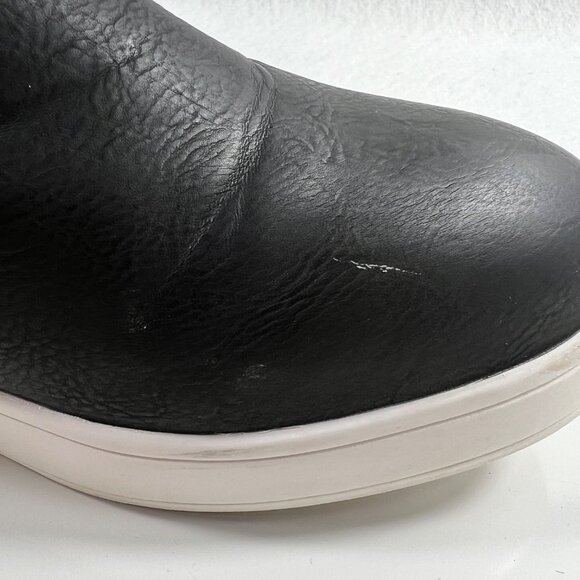 Journee Cardi Black Leather Platform Wedge Slip-On Sneakers Womens Size 11 - Picture 3 of 13